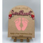 Baby’s First Valentines Wooden Keepsake with Stand