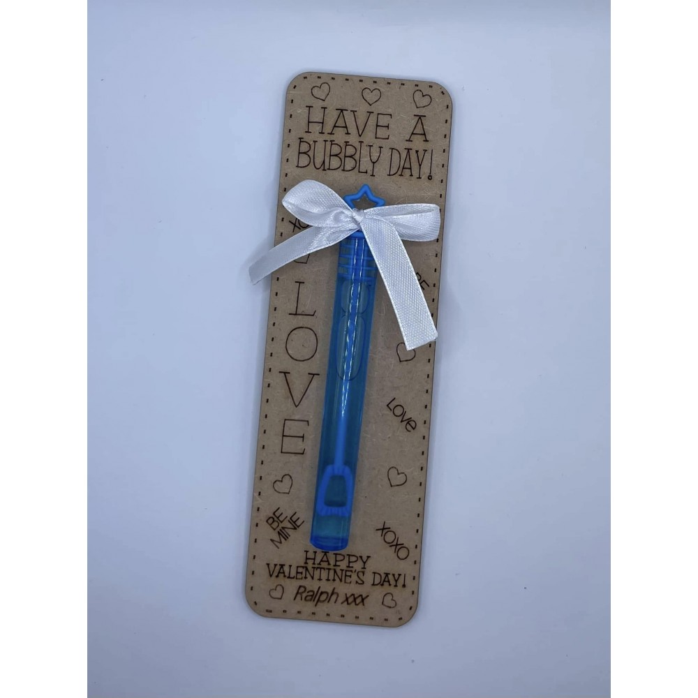Personalised Valentines Bubble Wooden Cards