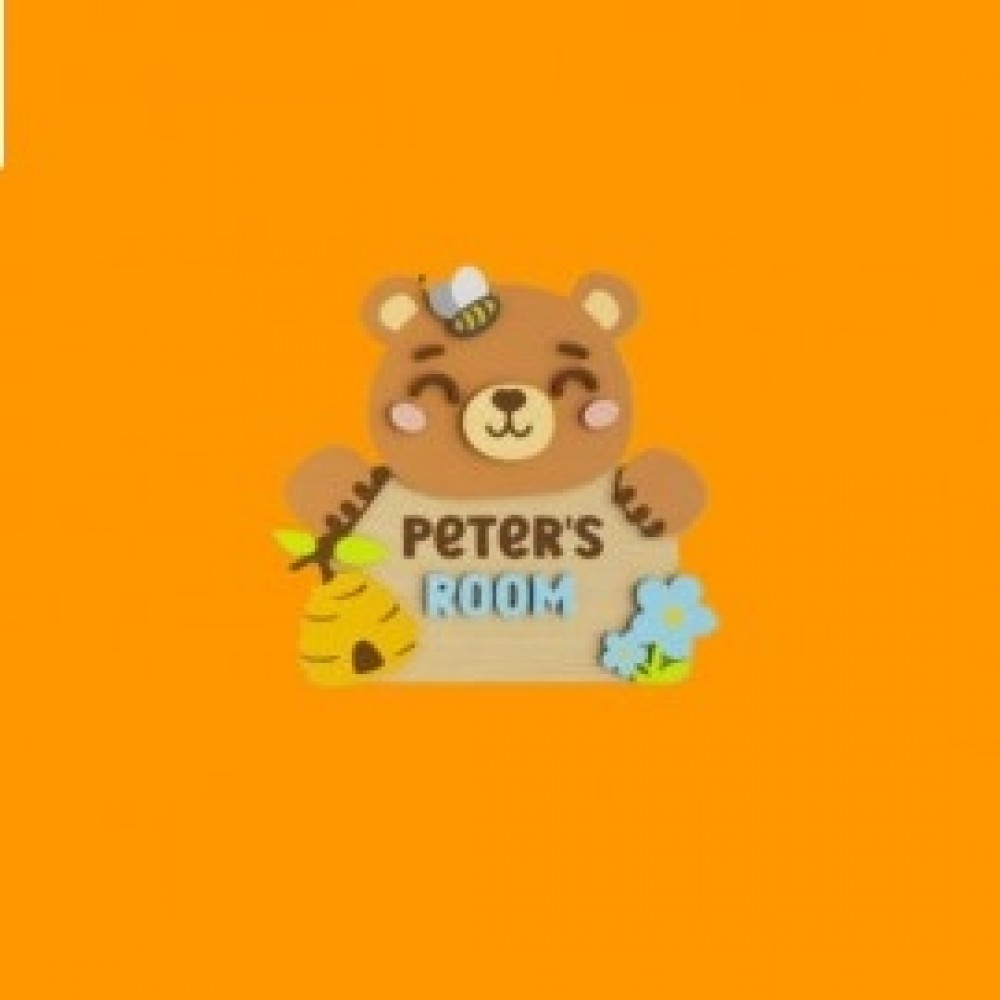 Personalised Painted Bear Wooden Door Plaque