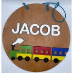 Personalised Wooden Painted Train Door Plaque
