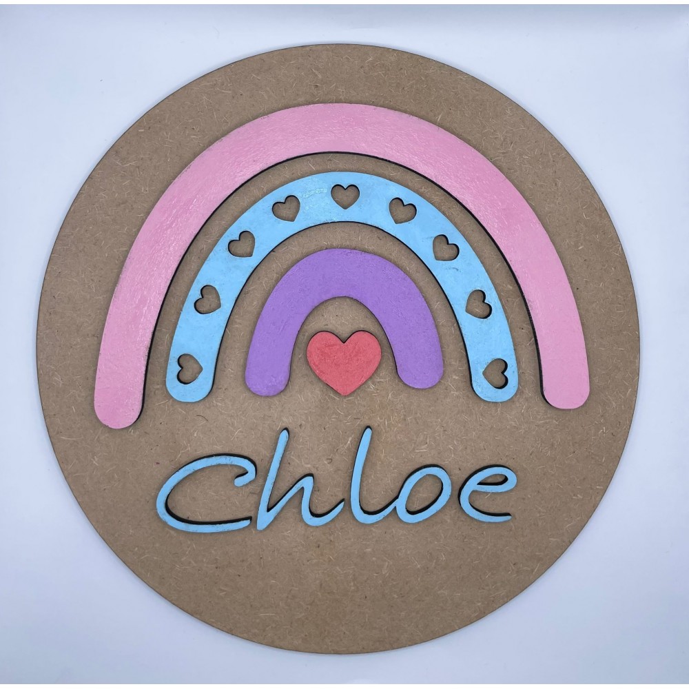 Personalised Painted Heart Wooden Door Plaque