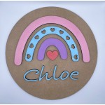 Personalised Painted Heart Wooden Door Plaque