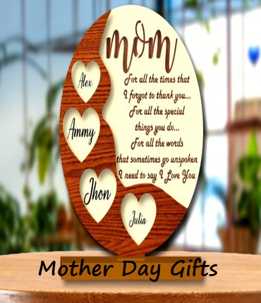 Wood Laser Mothers Day Gifts